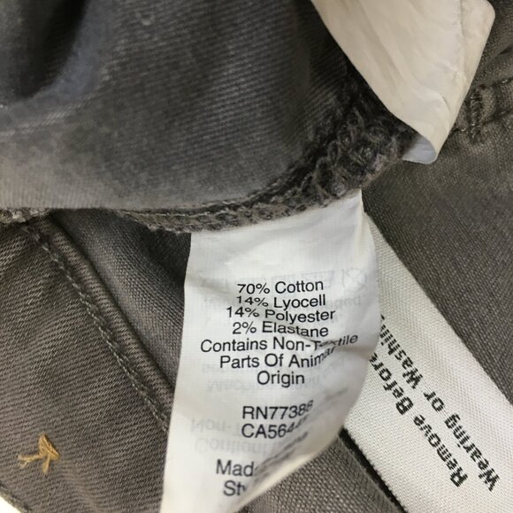 MADEWELL Gray 9" High Rise Skinny Raw Edge Hem 5 Pocket Logo Hardware Jeans - Picture 4 of 13